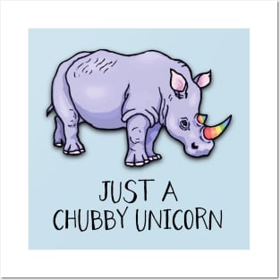 Chubby Unicorn (Rhino) Posters and Art